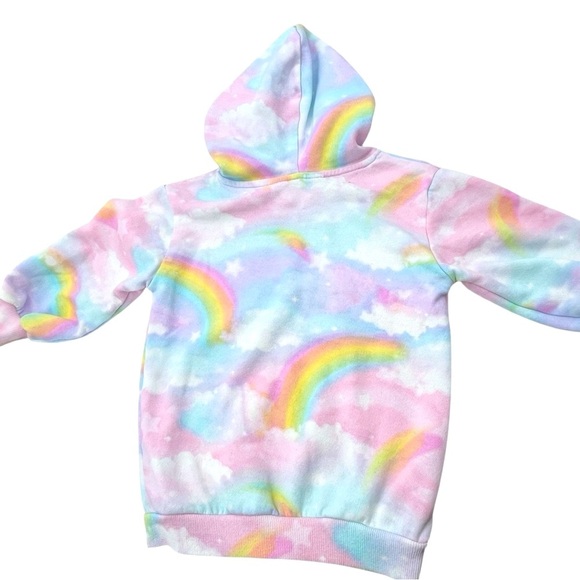 065 H&M Unicorn Pastel Rainbow Hoodie - Picture 3 of 4